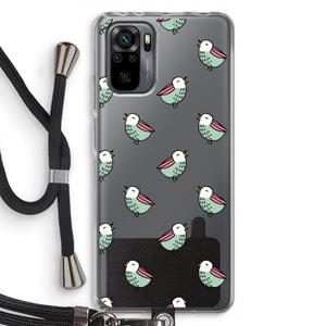 CaseCompany Vogeltjes: Xiaomi Redmi Note 10 Pro Transparant Hoesje met koord