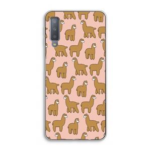 CaseCompany Alpacas: Samsung Galaxy A7 (2018) Transparant Hoesje