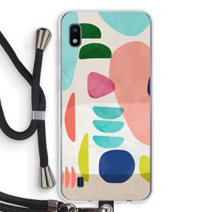 CaseCompany Bold Rounded Shapes: Samsung Galaxy A10 Transparant Hoesje met koord