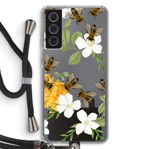 CaseCompany No flowers without bees: Samsung Galaxy S21 FE Transparant Hoesje met koord