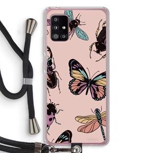 CaseCompany Tiny Bugs: Samsung Galaxy A51 5G Transparant Hoesje met koord