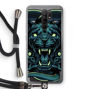 CaseCompany Cougar and Vipers: Xiaomi Redmi 9 Transparant Hoesje met koord