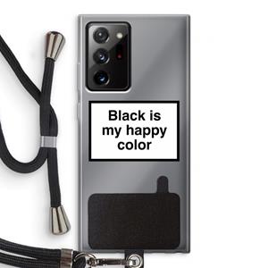 CaseCompany Black is my happy color: Samsung Galaxy Note 20 Ultra / Note 20 Ultra 5G Transparant Hoesje met koord