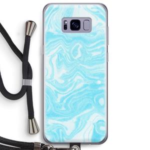 CaseCompany Waterverf blauw: Samsung Galaxy S8 Plus Transparant Hoesje met koord