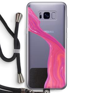 CaseCompany Paarse stroom: Samsung Galaxy S8 Plus Transparant Hoesje met koord