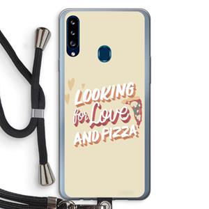 CaseCompany Pizza is the answer: Samsung Galaxy A20s Transparant Hoesje met koord