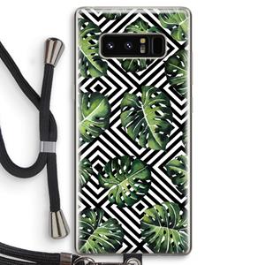 CaseCompany Geometrische jungle: Samsung Galaxy Note 8 Transparant Hoesje met koord