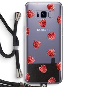 CaseCompany Framboosjes: Samsung Galaxy S8 Plus Transparant Hoesje met koord