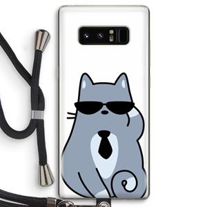 CaseCompany Cool cat: Samsung Galaxy Note 8 Transparant Hoesje met koord