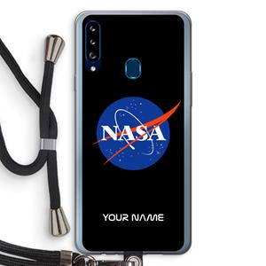 CaseCompany NASA: Samsung Galaxy A20s Transparant Hoesje met koord