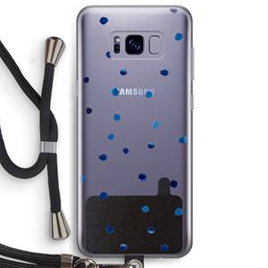 CaseCompany Blauwe stippen: Samsung Galaxy S8 Plus Transparant Hoesje met koord
