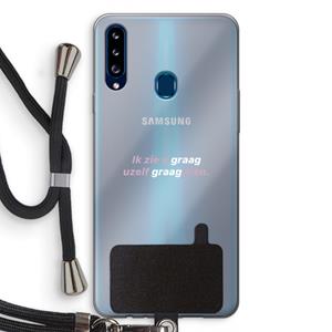 CaseCompany uzelf graag zien: Samsung Galaxy A20s Transparant Hoesje met koord