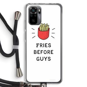CaseCompany Fries before guys: Xiaomi Redmi Note 10 Pro Transparant Hoesje met koord