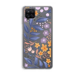 CaseCompany Flowers with blue leaves: Samsung Galaxy A12 Transparant Hoesje