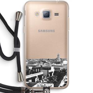 CaseCompany Marrakech Skyline : Samsung Galaxy J3 (2016) Transparant Hoesje met koord