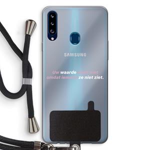 CaseCompany uw waarde daalt niet: Samsung Galaxy A20s Transparant Hoesje met koord