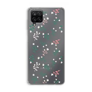 CaseCompany Small white flowers: Samsung Galaxy A12 Transparant Hoesje