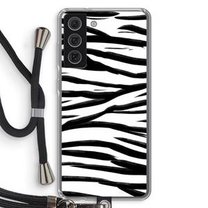 CaseCompany Zebra pattern: Samsung Galaxy S21 FE Transparant Hoesje met koord