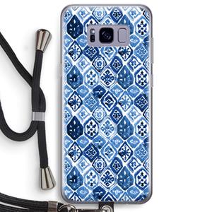 CaseCompany Blauw motief: Samsung Galaxy S8 Plus Transparant Hoesje met koord
