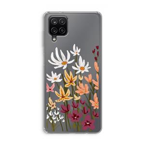 CaseCompany Painted wildflowers: Samsung Galaxy A12 Transparant Hoesje
