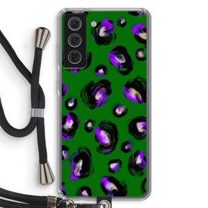 CaseCompany Green Cheetah: Samsung Galaxy S21 FE Transparant Hoesje met koord