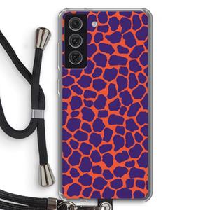 CaseCompany Purple Giraffe: Samsung Galaxy S21 FE Transparant Hoesje met koord