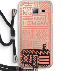 CaseCompany Marrakech Pink: Samsung Galaxy J3 (2016) Transparant Hoesje met koord