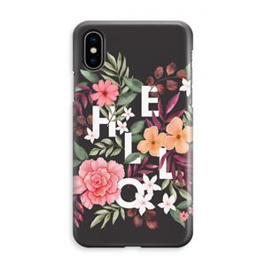 CaseCompany Hello in flowers: iPhone XS Max Volledig Geprint Hoesje
