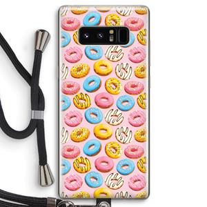 CaseCompany Pink donuts: Samsung Galaxy Note 8 Transparant Hoesje met koord