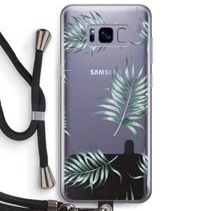 CaseCompany Simple leaves: Samsung Galaxy S8 Plus Transparant Hoesje met koord