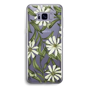 CaseCompany Wit bloemenpatroon: Samsung Galaxy S8 Transparant Hoesje