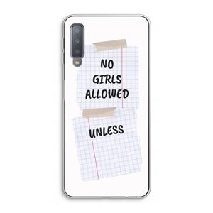 CaseCompany No Girls Allowed Unless: Samsung Galaxy A7 (2018) Transparant Hoesje