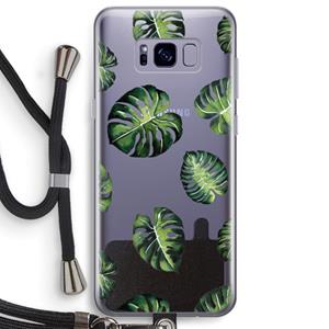 CaseCompany Tropische bladeren: Samsung Galaxy S8 Plus Transparant Hoesje met koord