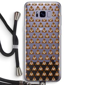 CaseCompany Poop emoji: Samsung Galaxy S8 Plus Transparant Hoesje met koord