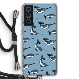 CaseCompany Narwhal: Samsung Galaxy S21 FE Transparant Hoesje met koord