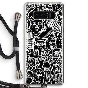 CaseCompany Vexx Black Mixtape: Samsung Galaxy Note 8 Transparant Hoesje met koord