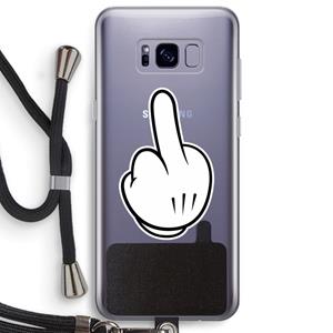 CaseCompany Middle finger white: Samsung Galaxy S8 Plus Transparant Hoesje met koord