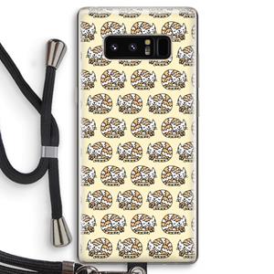 CaseCompany Slapende poes: Samsung Galaxy Note 8 Transparant Hoesje met koord