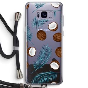 CaseCompany Kokosnoot roze: Samsung Galaxy S8 Plus Transparant Hoesje met koord
