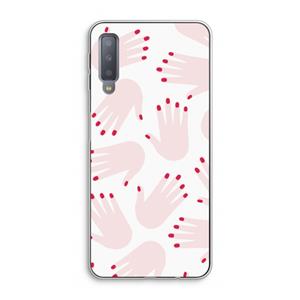 CaseCompany Hands pink: Samsung Galaxy A7 (2018) Transparant Hoesje