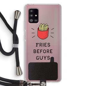 CaseCompany Fries before guys: Samsung Galaxy A51 5G Transparant Hoesje met koord