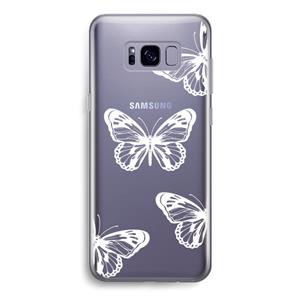 CaseCompany White butterfly: Samsung Galaxy S8 Transparant Hoesje