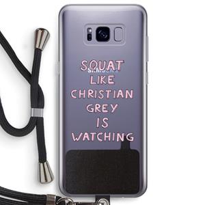 CaseCompany Christian Grey: Samsung Galaxy S8 Plus Transparant Hoesje met koord