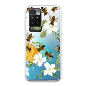 CaseCompany No flowers without bees: Xiaomi Redmi 10 Transparant Hoesje