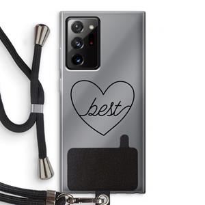 CaseCompany Best heart black: Samsung Galaxy Note 20 Ultra / Note 20 Ultra 5G Transparant Hoesje met koord