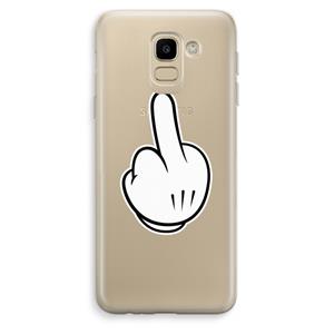 CaseCompany Middle finger black: Samsung Galaxy J6 (2018) Transparant Hoesje