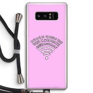 CaseCompany Home Is Where The Wifi Is: Samsung Galaxy Note 8 Transparant Hoesje met koord