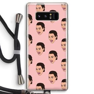 CaseCompany Ugly Cry Call: Samsung Galaxy Note 8 Transparant Hoesje met koord