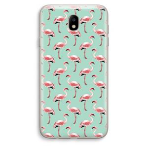 CaseCompany Flamingoprint groen: Samsung Galaxy J7 (2017) Transparant Hoesje