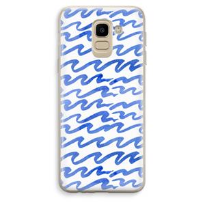 CaseCompany Blauwe golven: Samsung Galaxy J6 (2018) Transparant Hoesje